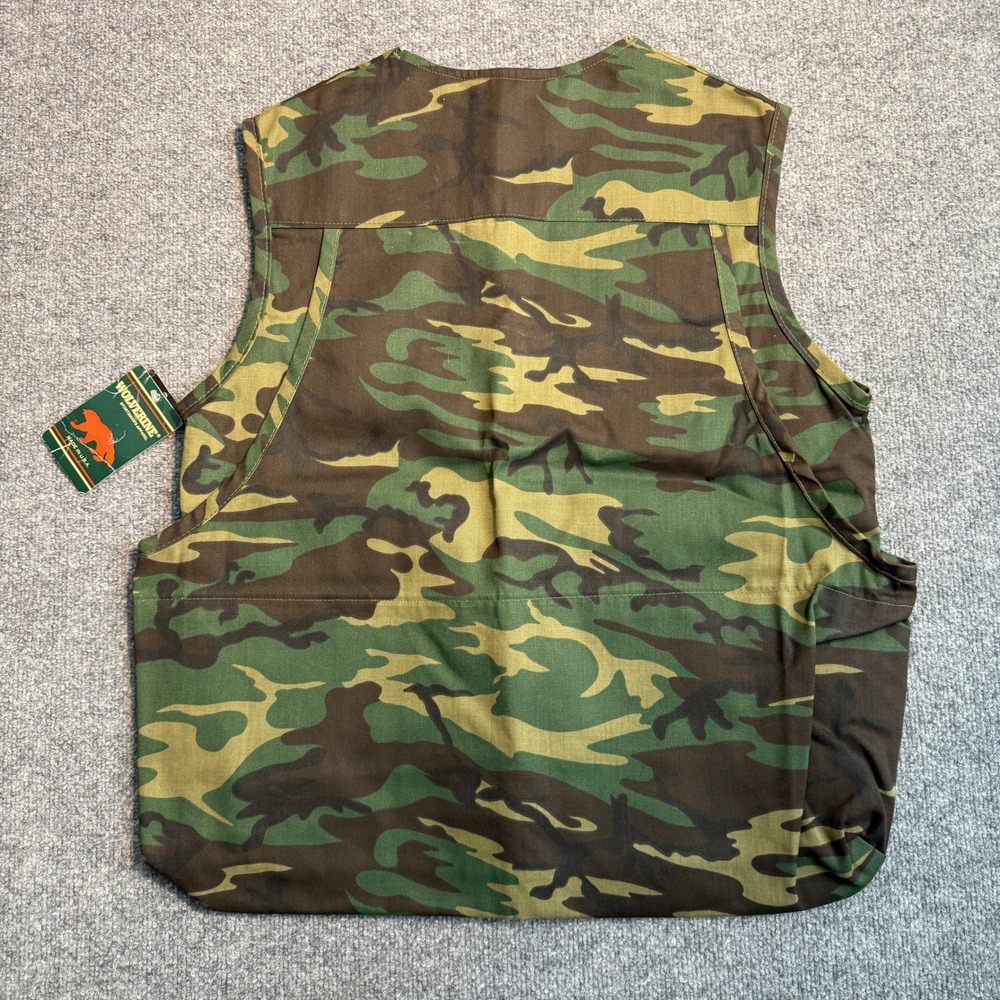 Vintage NWT Wolverine Camo Hunting Vest Mens Medium USA Made Game Bag Woodland - Picture 7 of 7